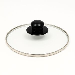 Unbranded Tempered‑Glass Pot Lid Stainless‑Steel Rim & Black Bakelite Knob 8.25"